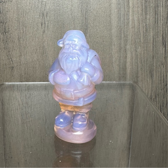 Pink Opalite Santa Claus Crystal Figurine Statue Christmas - Picture 1 of 6